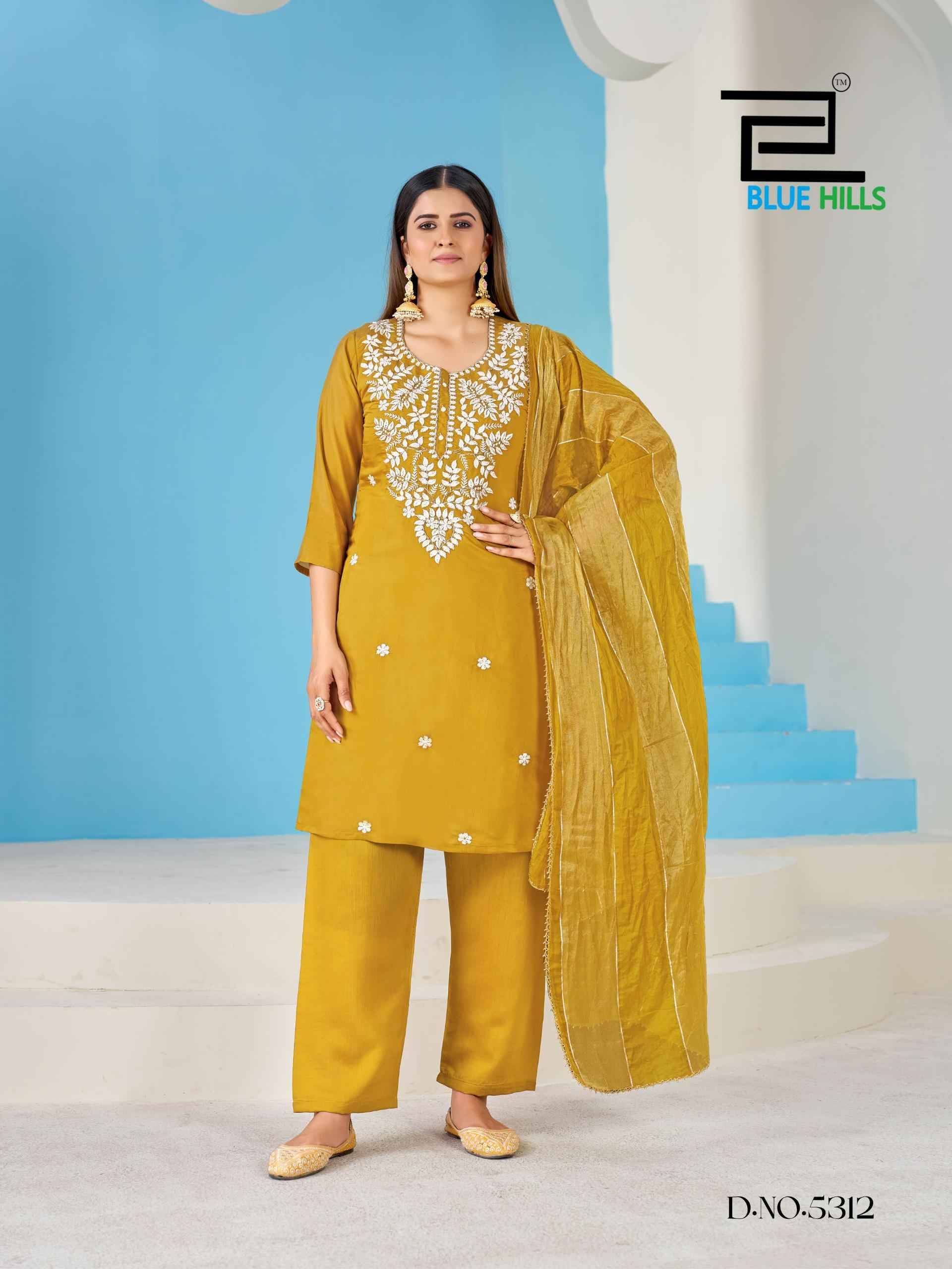 KALPANA By Blue Hills 5333 To 5336 Designer Stylish Fancy Colorful Beautiful Party Wear & Ethnic Wear Collection Mull chanderi At Wholesale Price